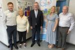 Health Minister Mike Nesbitt with Rathkeeland House Surgery partners Drs Kevin and Brid Allen and their parents, Dr Mary Allen and Mr Paddy Allen. 