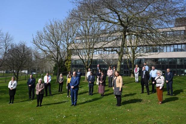 Department of Health Officials marking a one minute’s silence for Day of Reflection